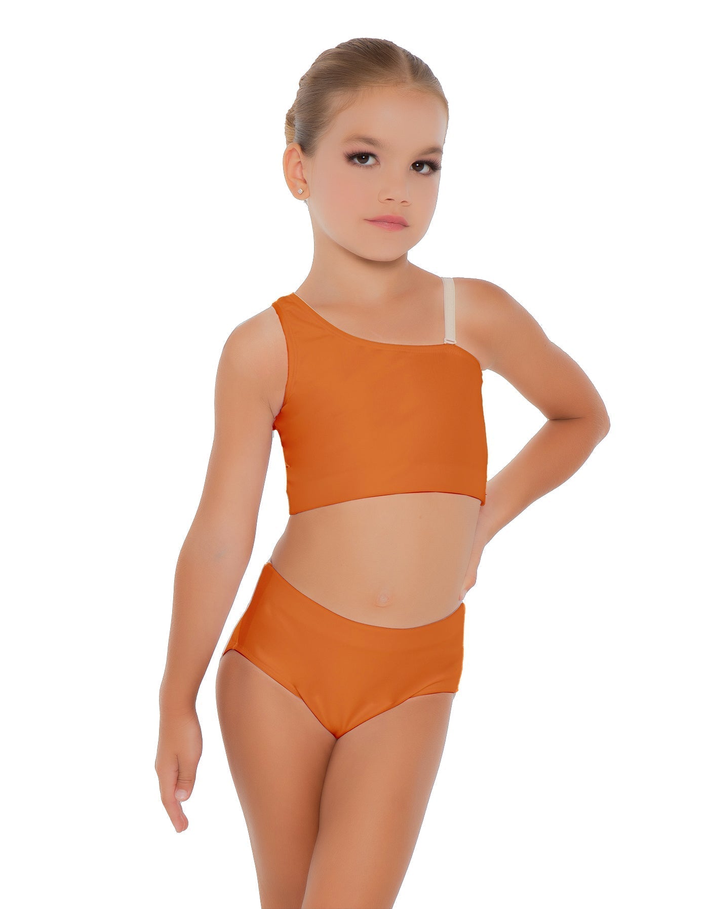 Solid Lycra One Shoulder Crop Top