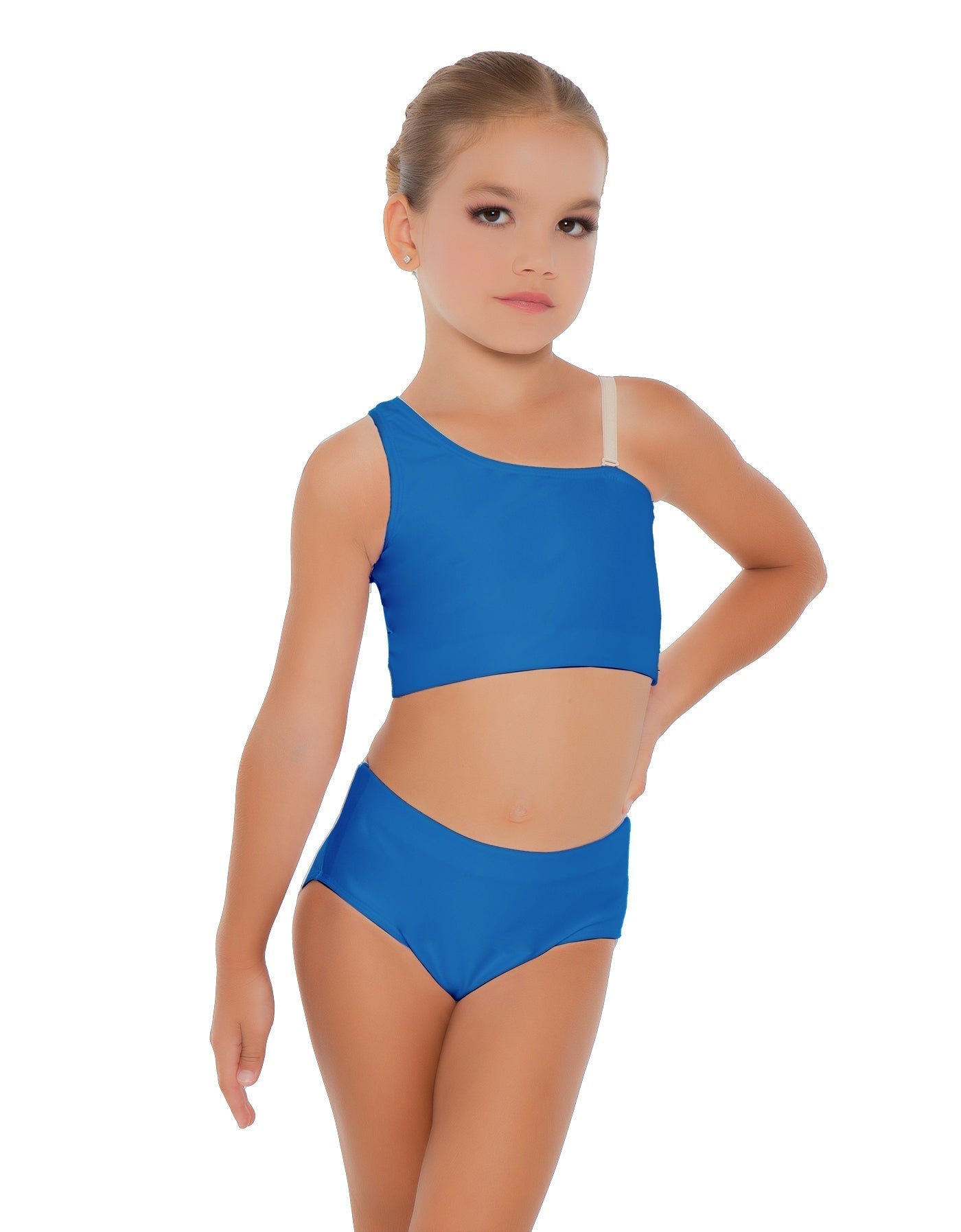 Solid Lycra One Shoulder Crop Top