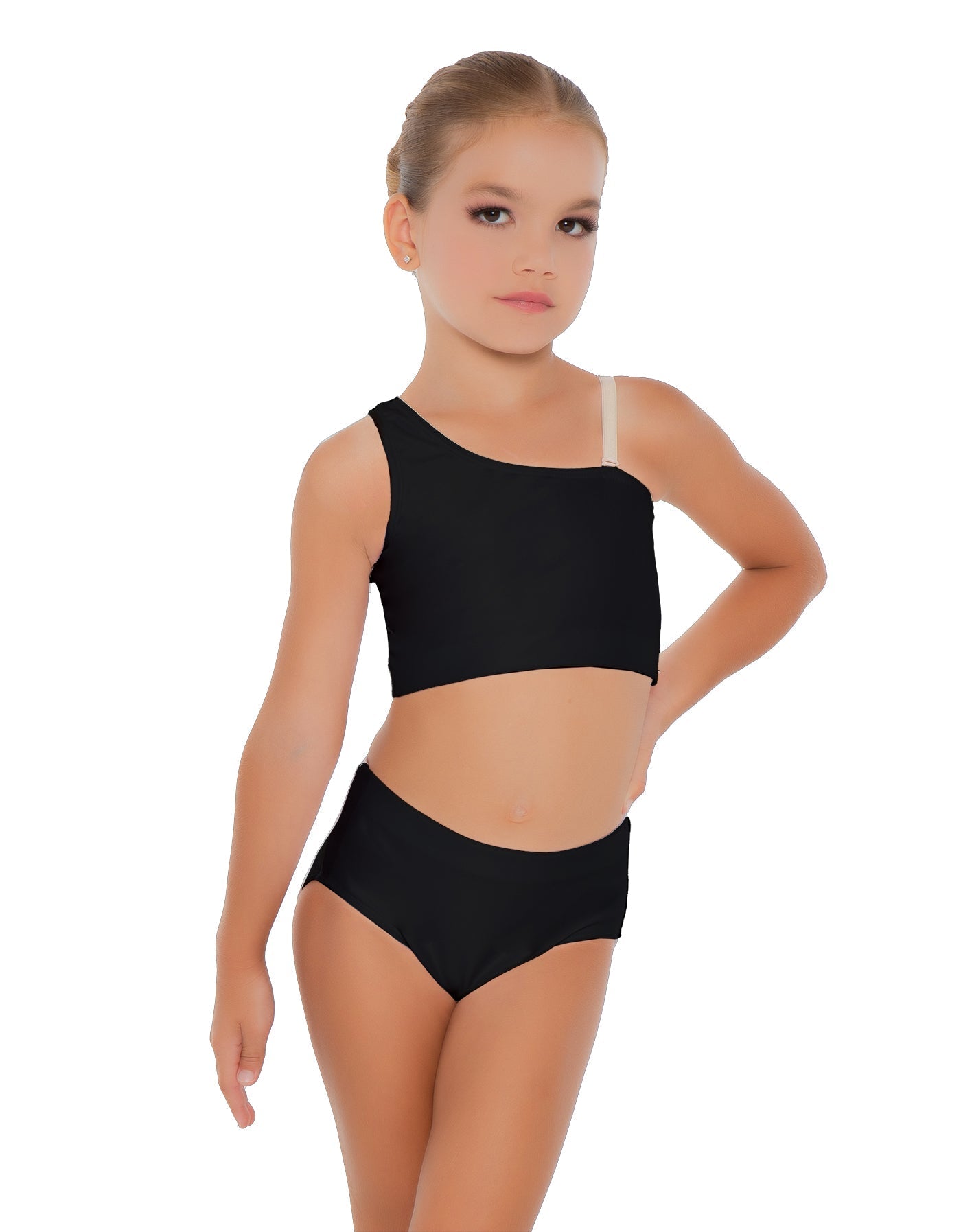 Solid Lycra One Shoulder Crop Top