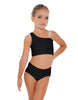 Solid Lycra One Shoulder Crop Top