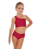 Solid Lycra One Shoulder Crop Top