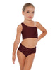 Solid Lycra One Shoulder Crop Top