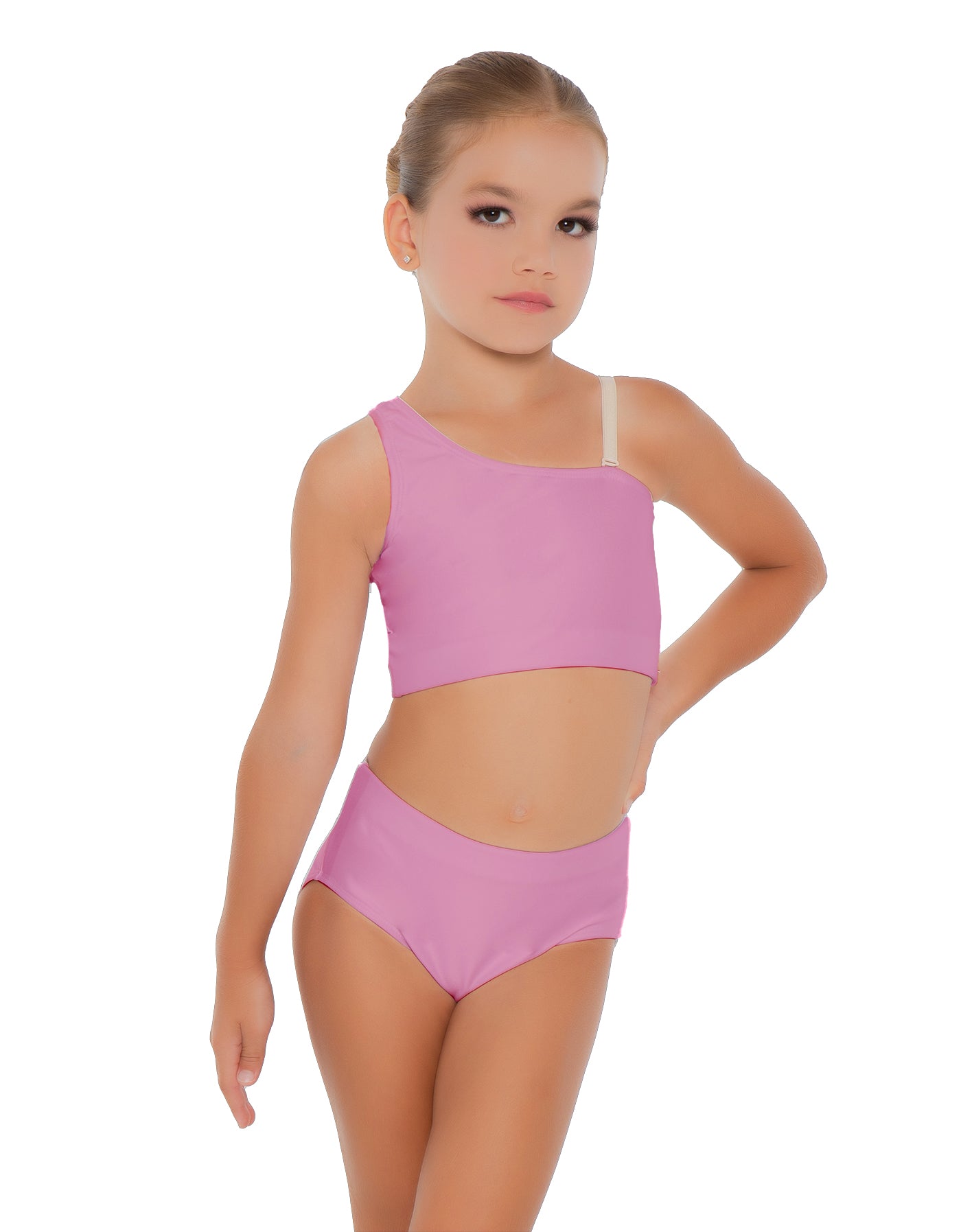 Solid Lycra One Shoulder Crop Top