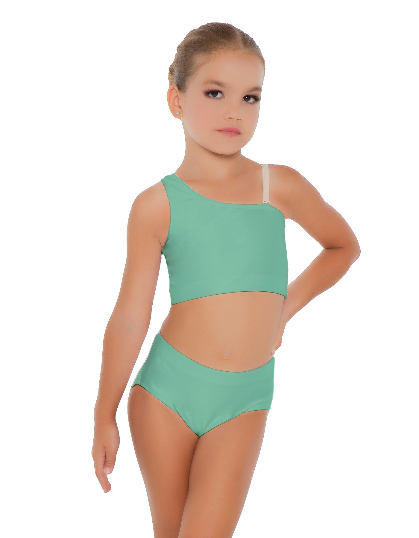 Solid Lycra One Shoulder Crop Top