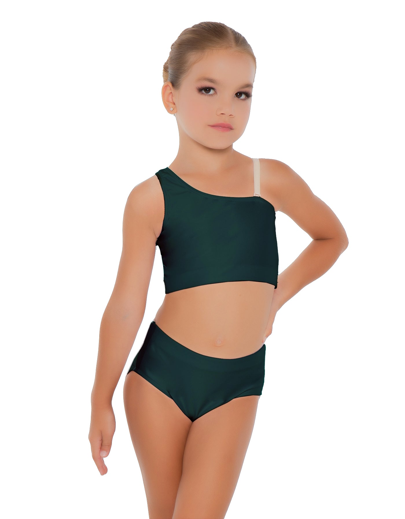 Solid Lycra One Shoulder Crop Top
