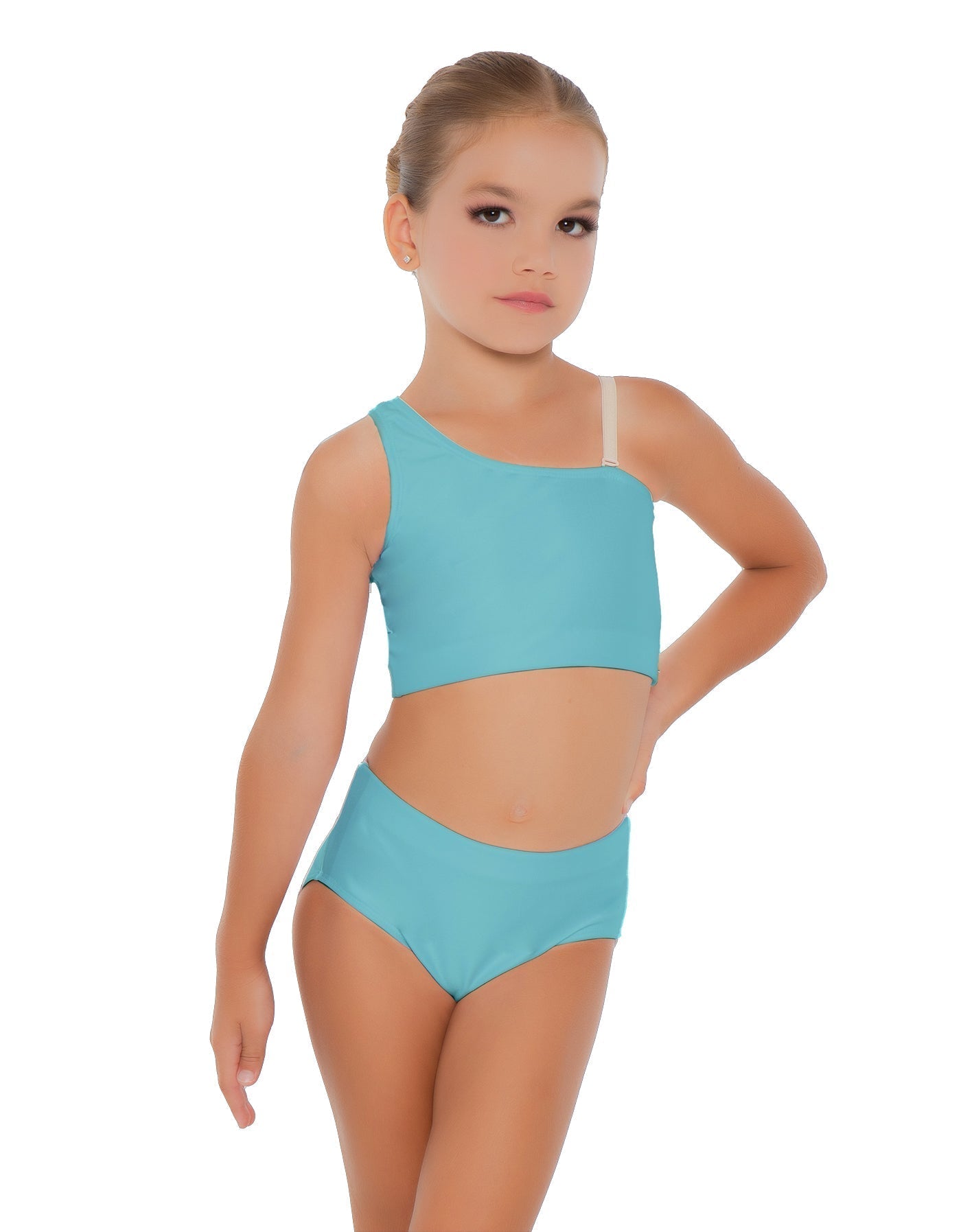 Solid Lycra One Shoulder Crop Top