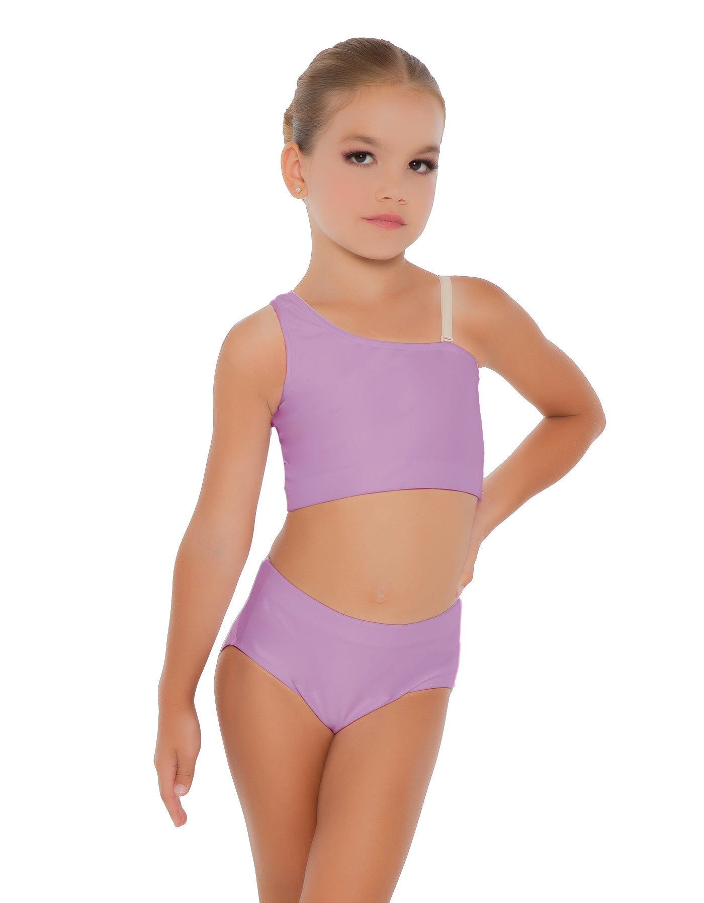 Solid Lycra One Shoulder Crop Top