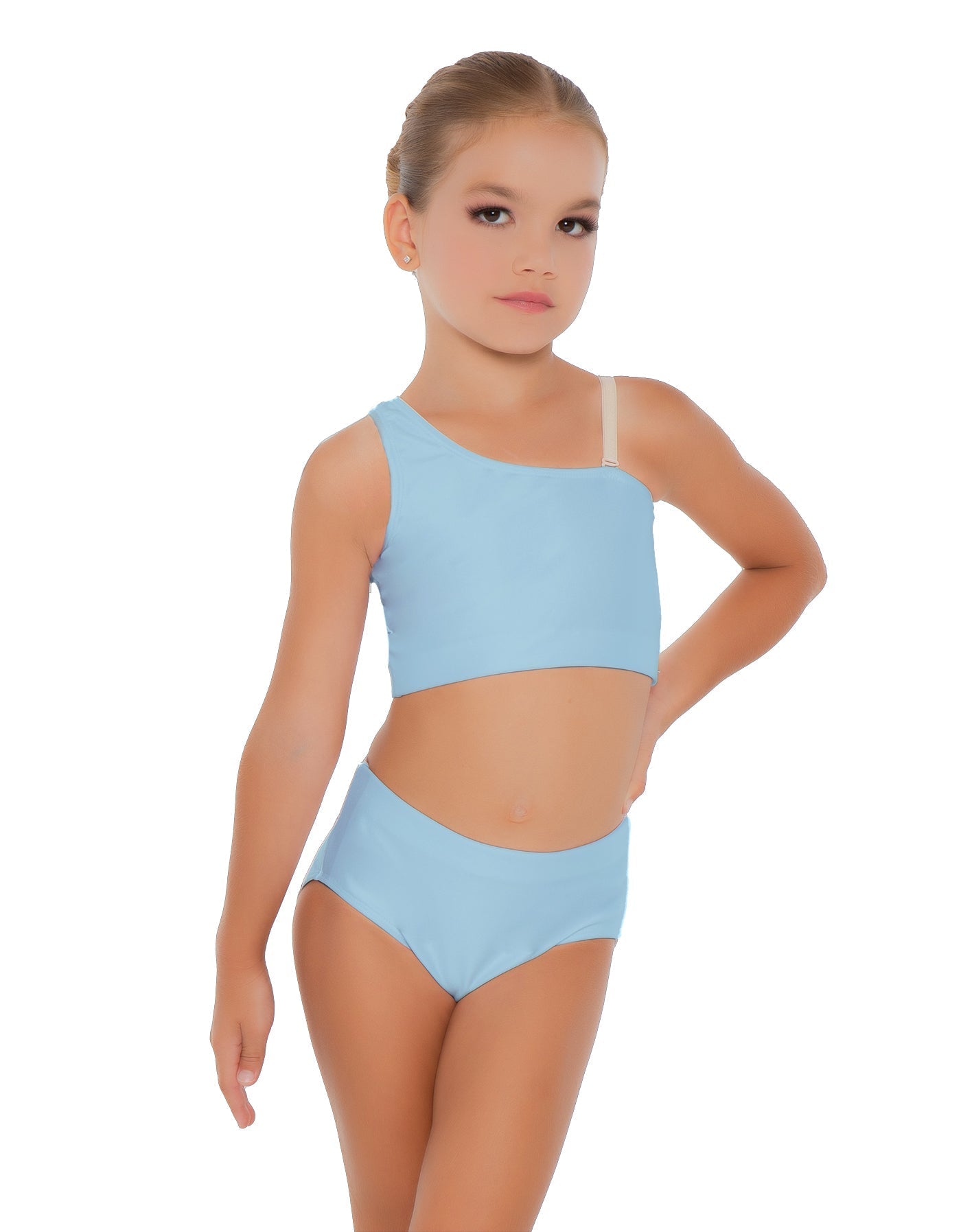 Solid Lycra One Shoulder Crop Top