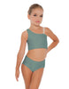 Solid Lycra One Shoulder Crop Top