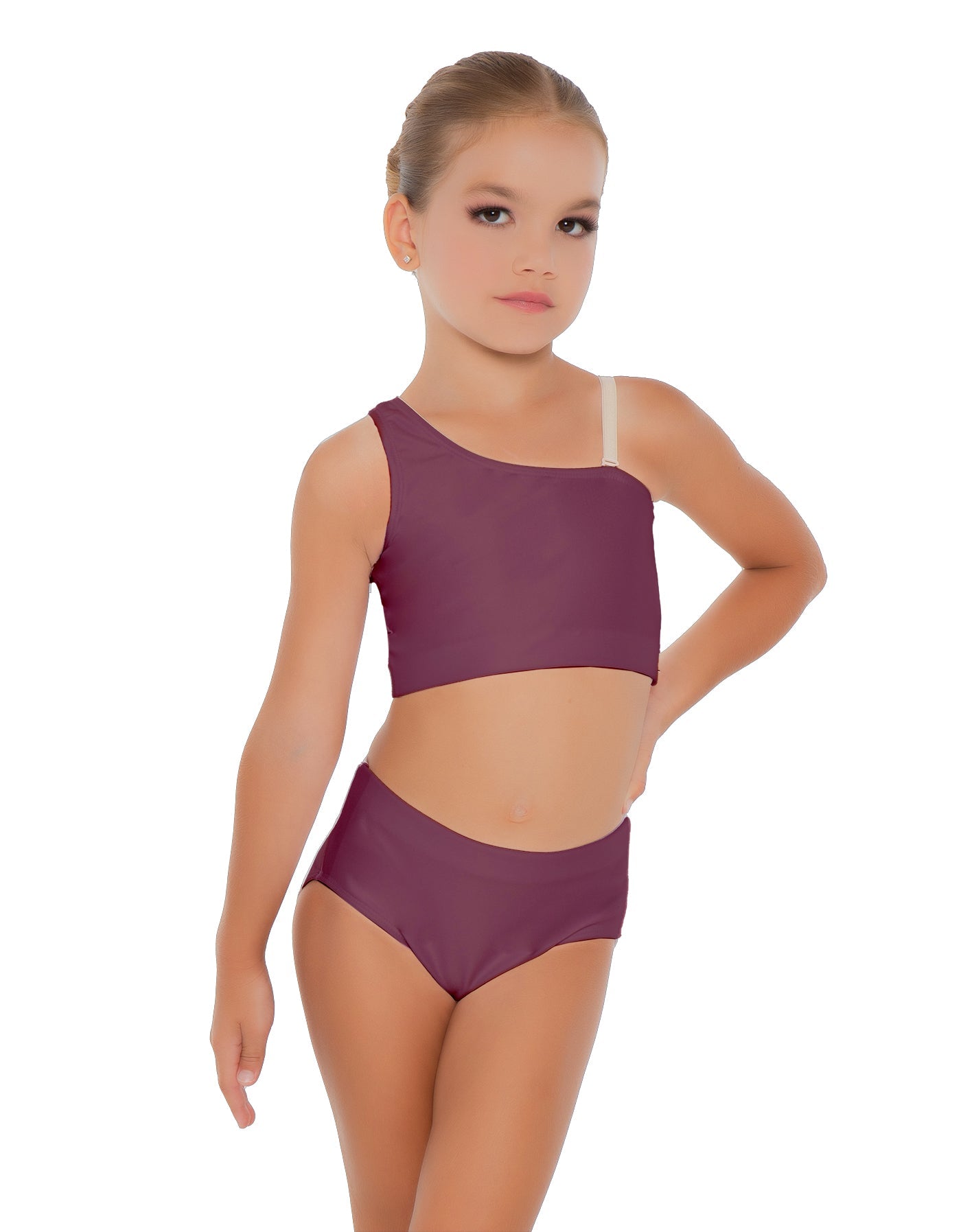 Solid Lycra One Shoulder Crop Top
