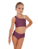 Solid Lycra One Shoulder Crop Top