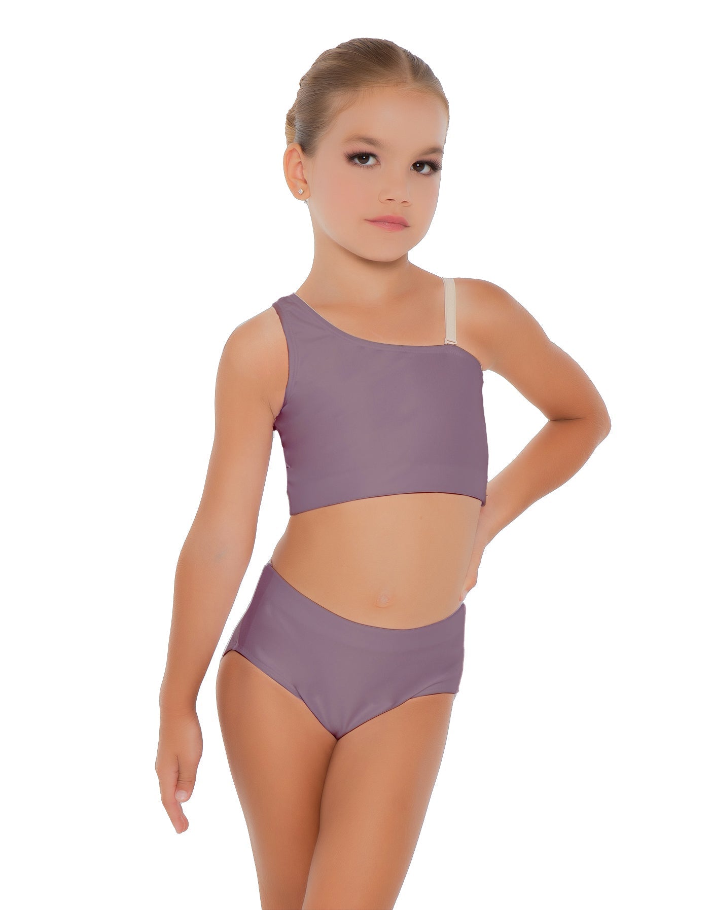 Solid Lycra One Shoulder Crop Top