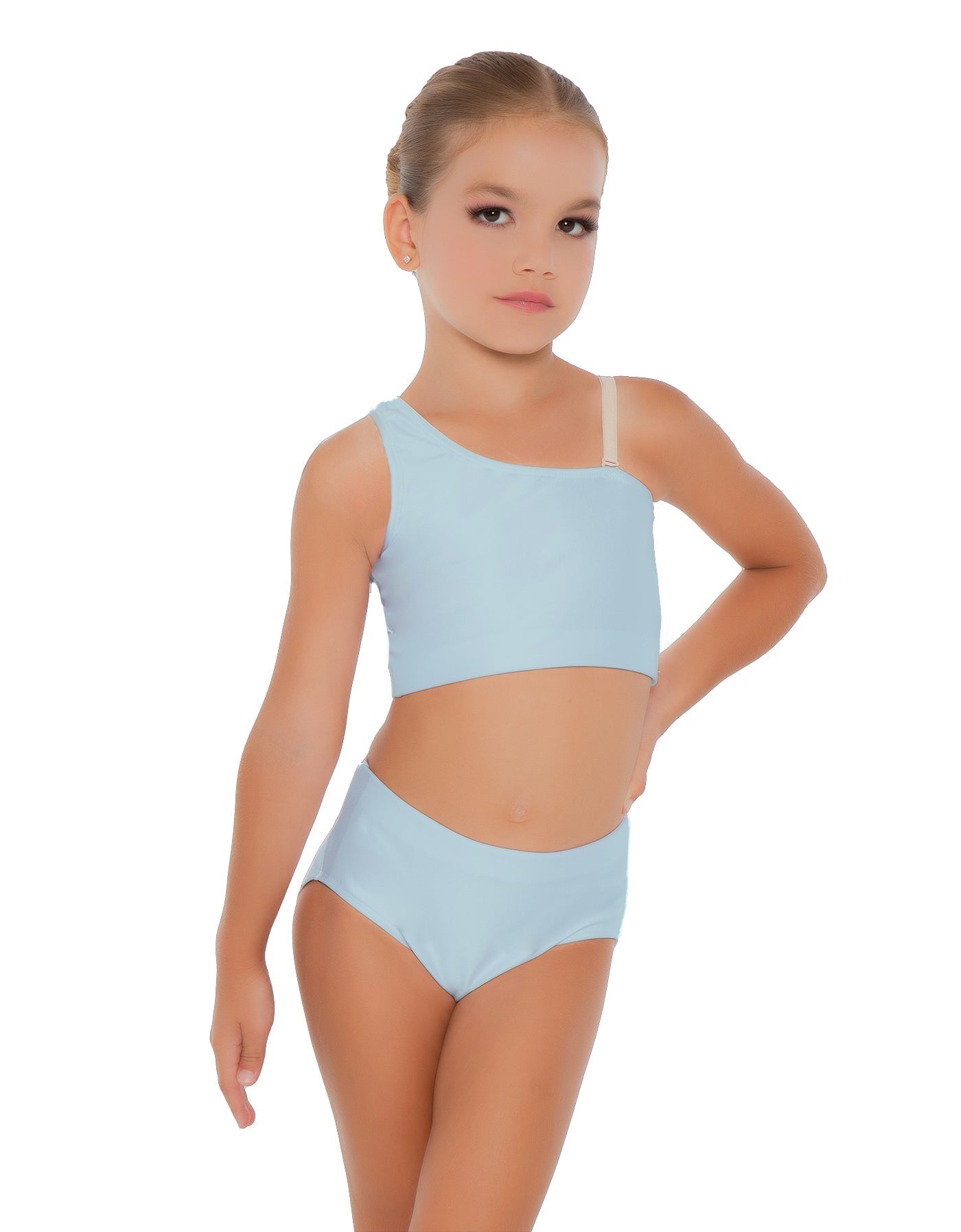 Solid Lycra One Shoulder Crop Top