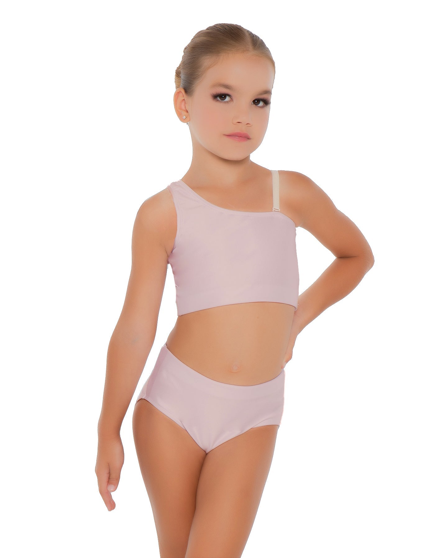 Solid Lycra One Shoulder Crop Top