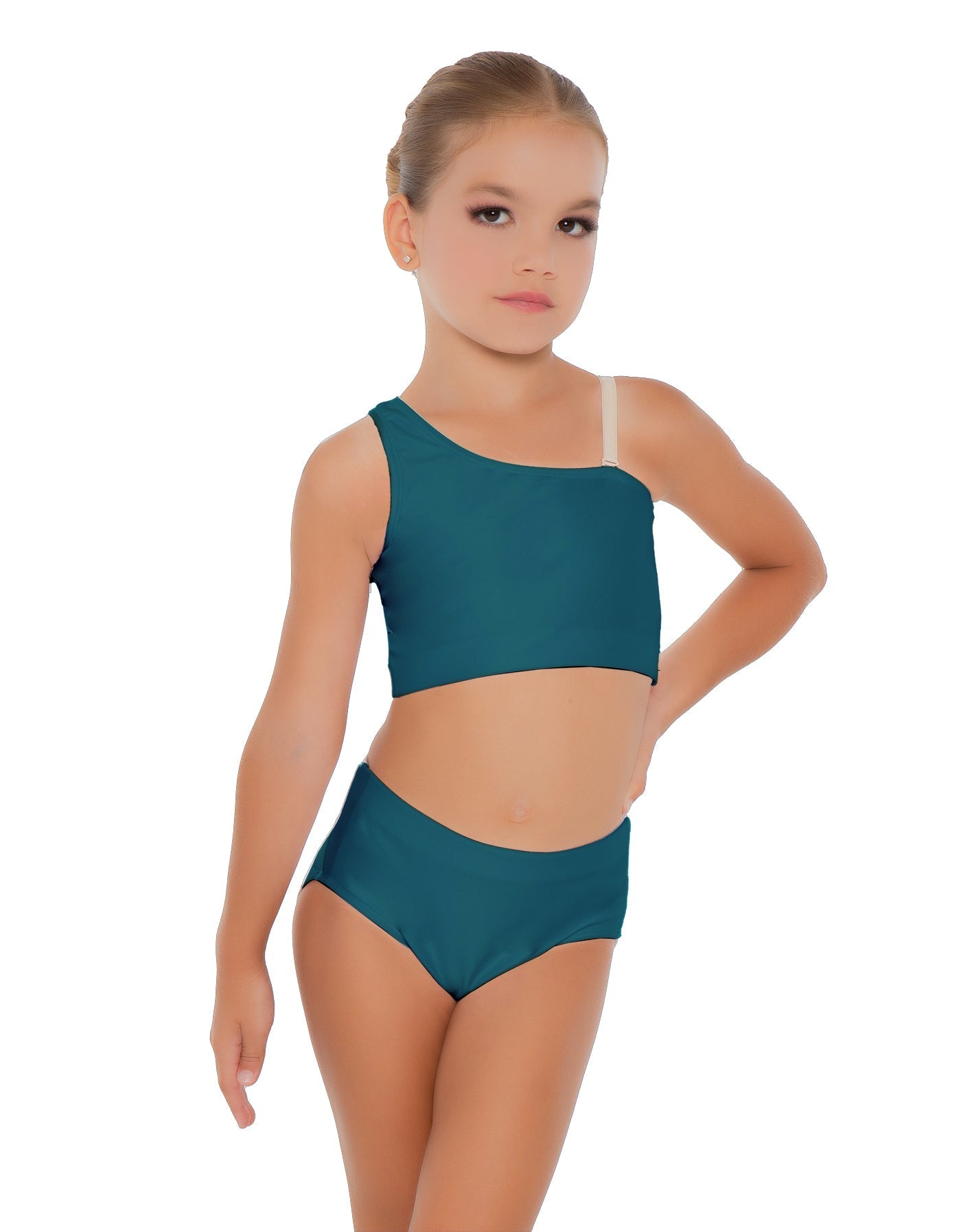 Solid Lycra One Shoulder Crop Top