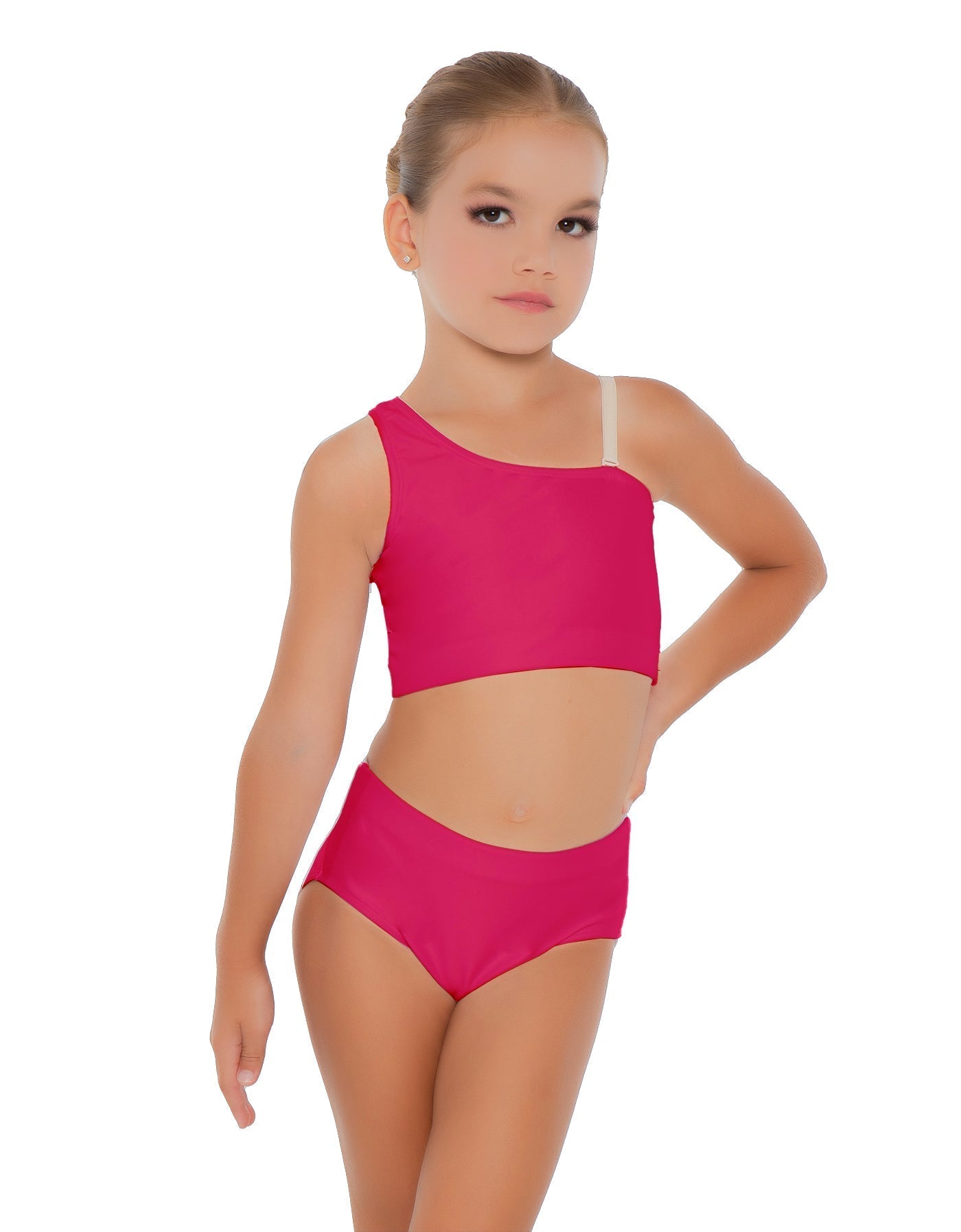 Solid Lycra One Shoulder Crop Top