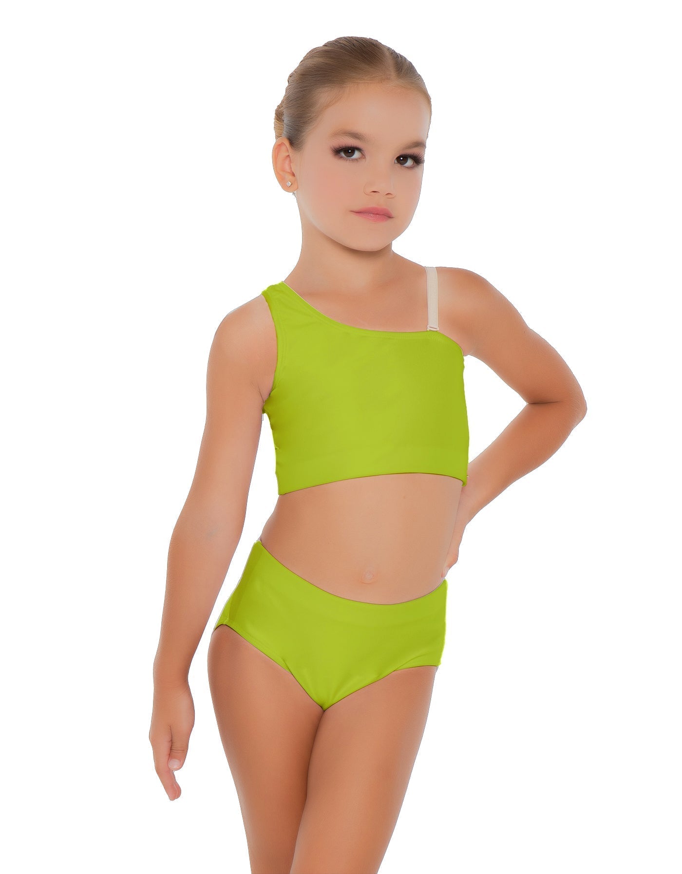 Solid Lycra One Shoulder Crop Top