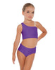 Solid Lycra One Shoulder Crop Top