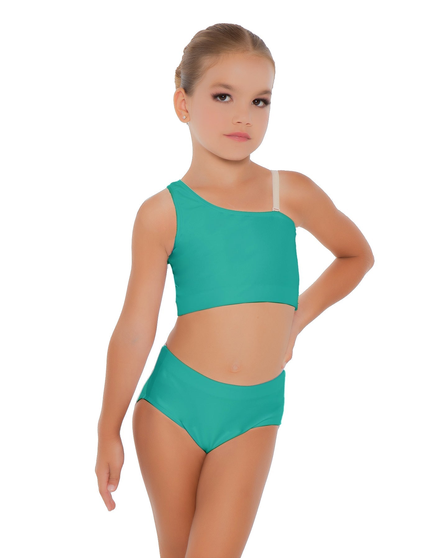 Solid Lycra One Shoulder Crop Top