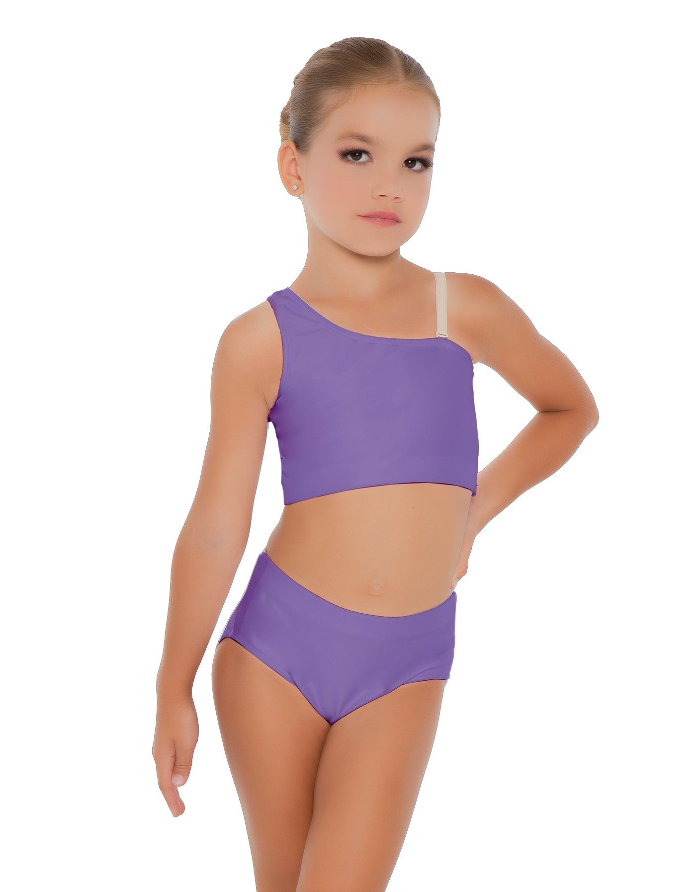 Solid Lycra One Shoulder Crop Top