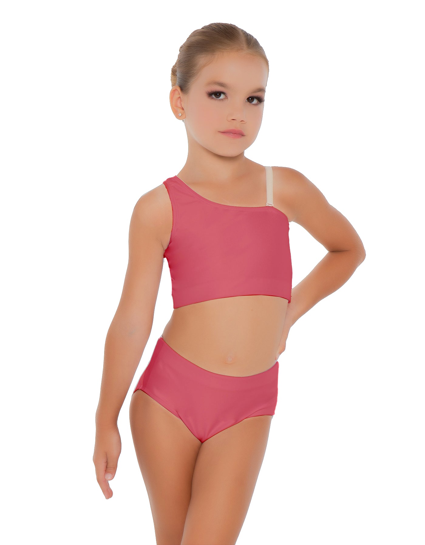Solid Lycra One Shoulder Crop Top