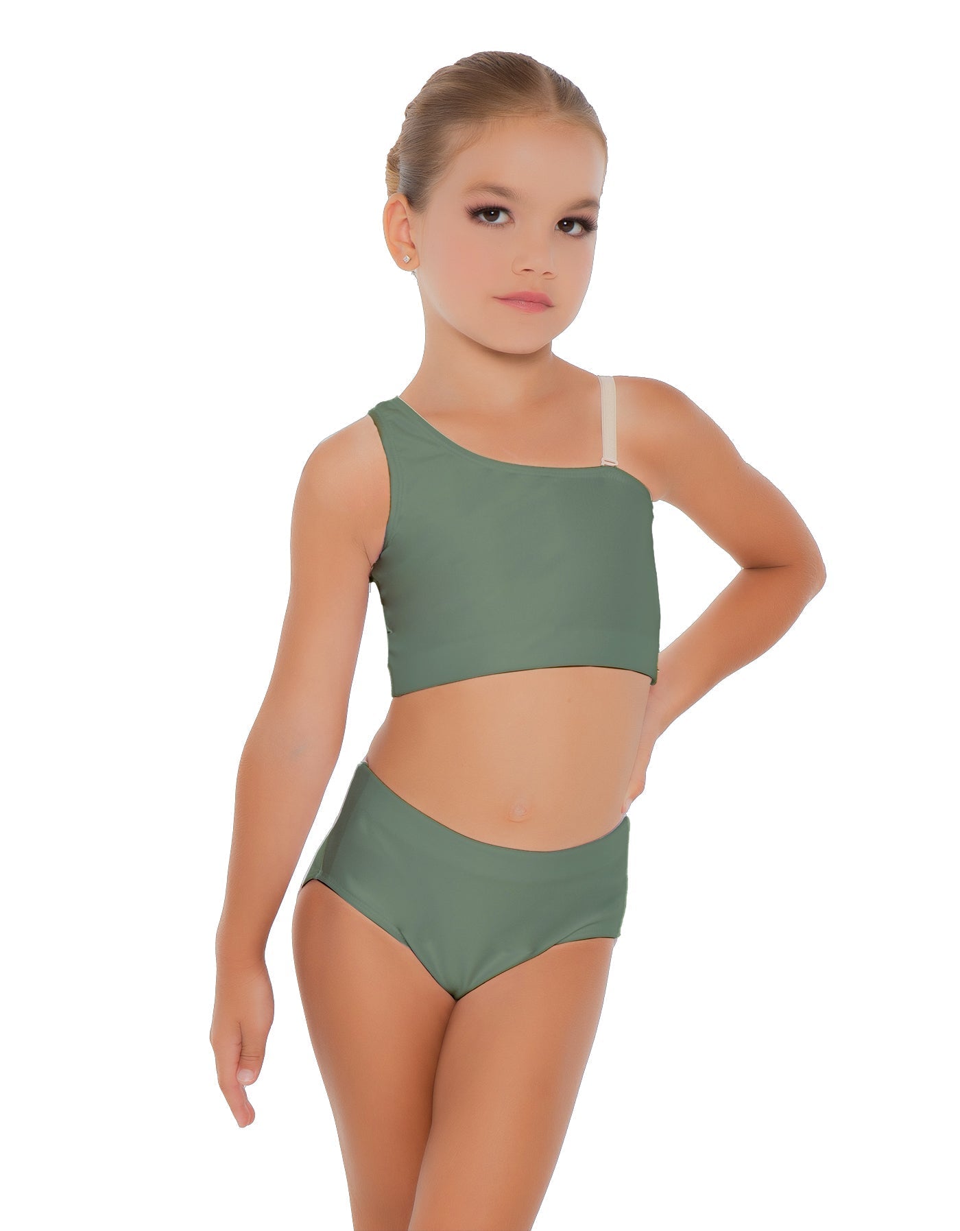 Solid Lycra One Shoulder Crop Top