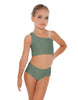 Solid Lycra One Shoulder Crop Top
