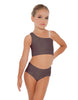 Solid Lycra One Shoulder Crop Top