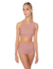 Solid Lycra High Neck Spaghetti Strap Crop