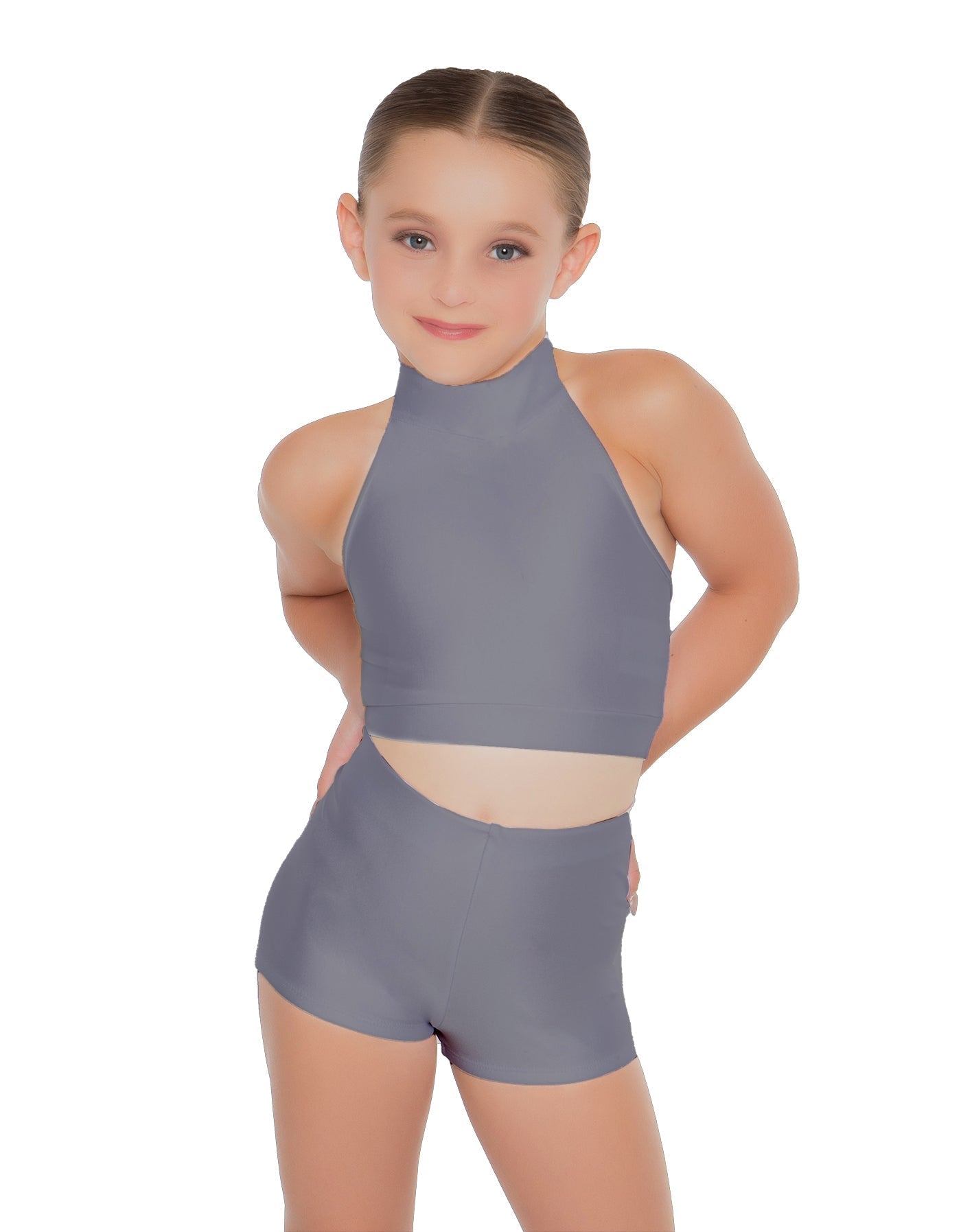 Solid Lycra Halter Crop Top
