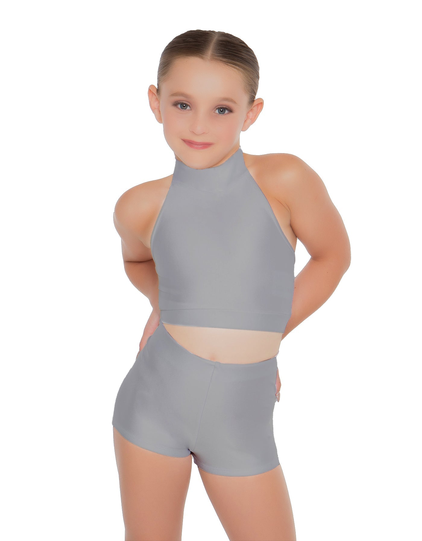 Solid Lycra Halter Crop Top