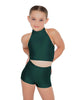 Solid Lycra Halter Crop Top