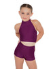 Solid Lycra Halter Crop Top