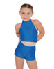 Solid Lycra Halter Crop Top