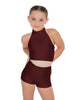 Solid Lycra Halter Crop Top