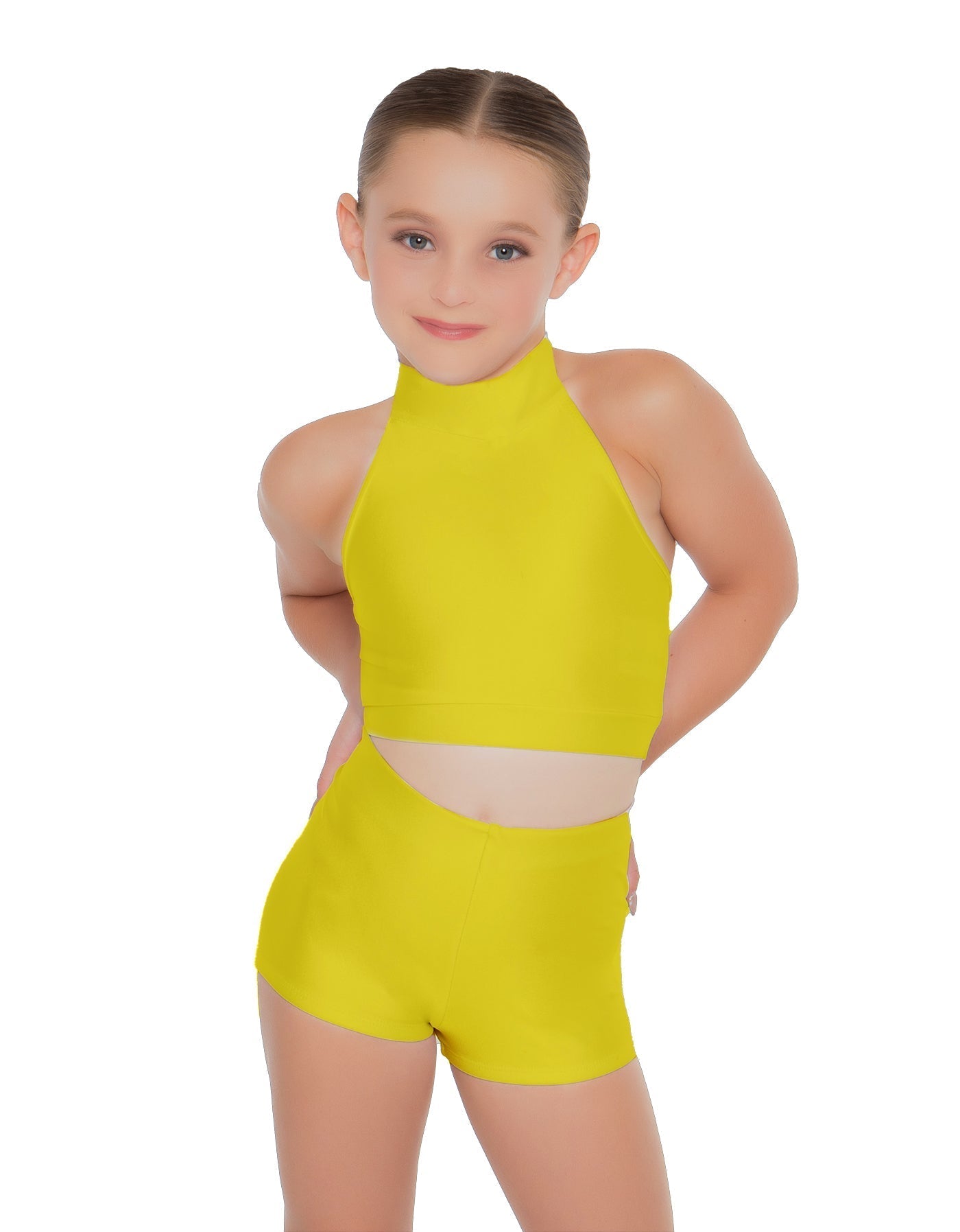 Solid Lycra Halter Crop Top