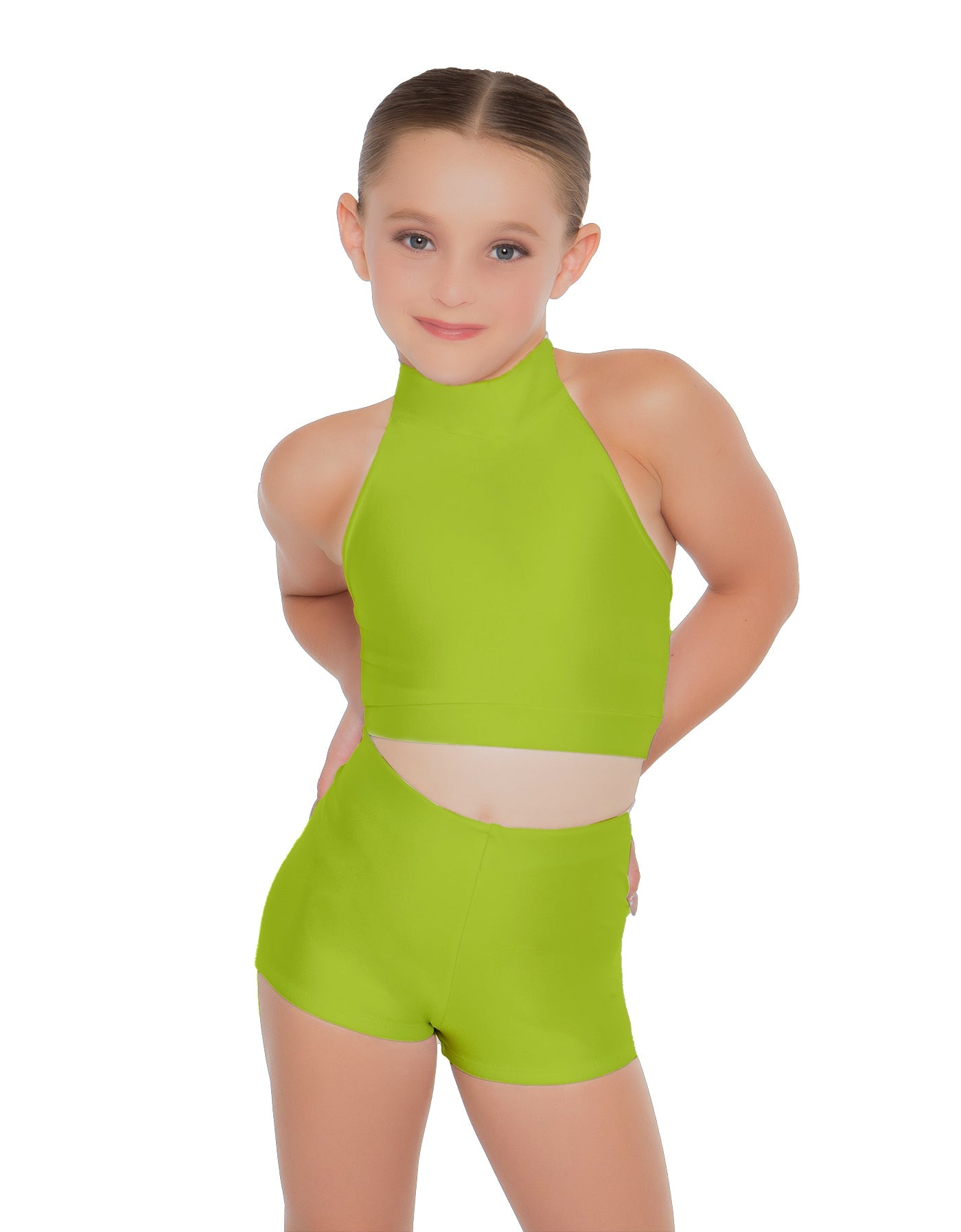Solid Lycra Halter Crop Top