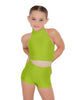 Solid Lycra Halter Crop Top