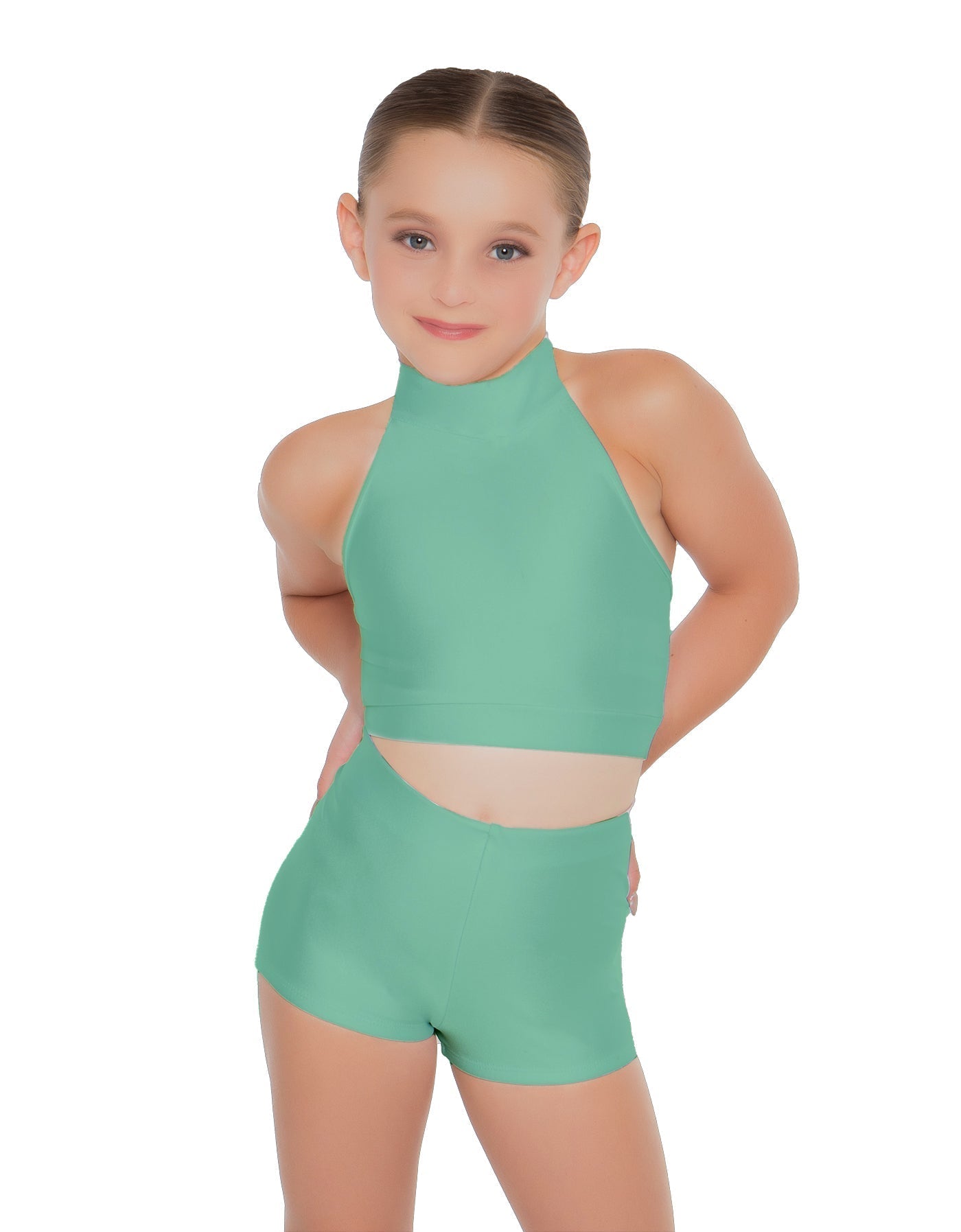 Solid Lycra Halter Crop Top