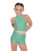 Solid Lycra Halter Crop Top