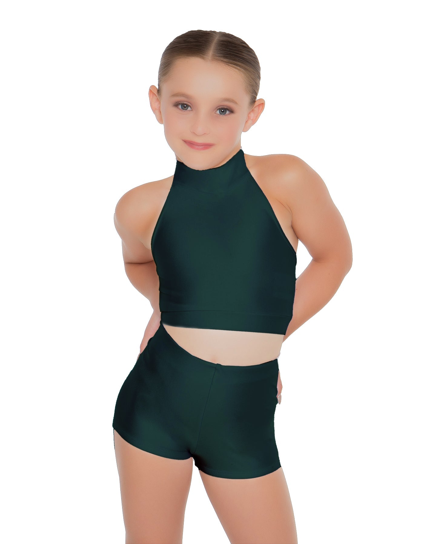 Solid Lycra Halter Crop Top