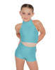 Solid Lycra Halter Crop Top