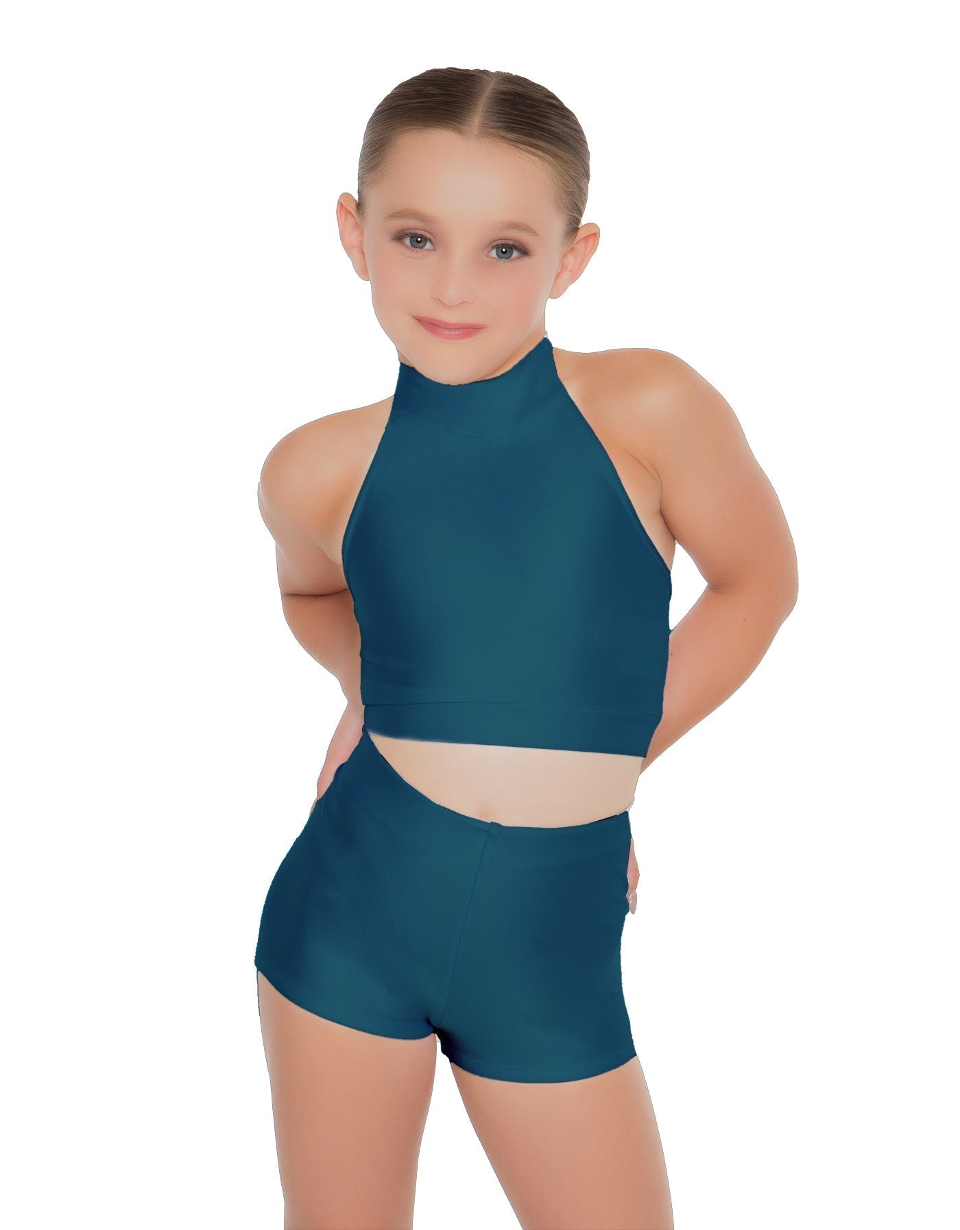 Solid Lycra Halter Crop Top