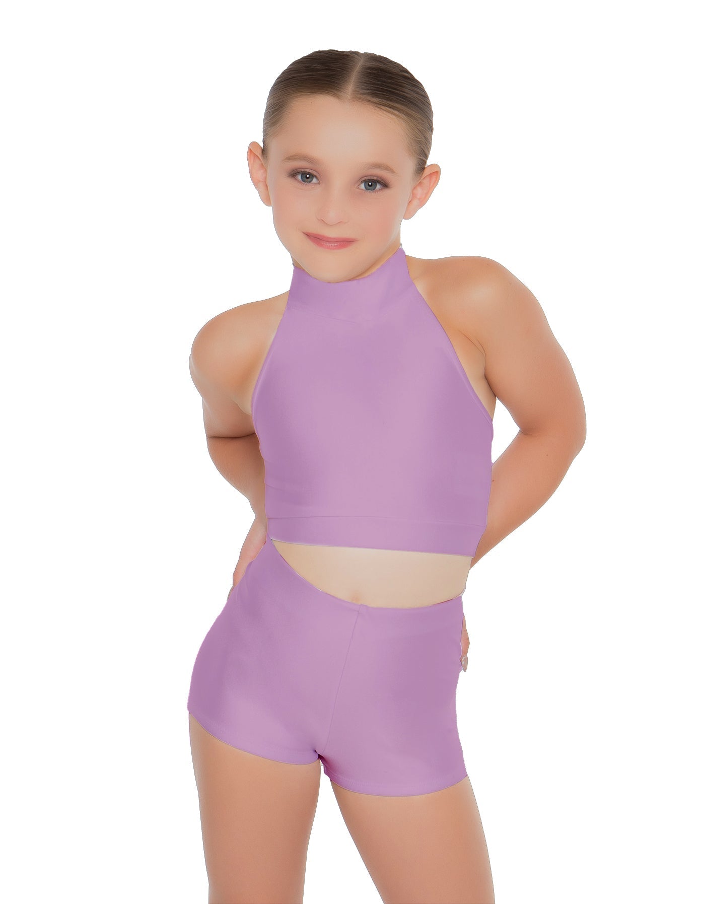 Solid Lycra Halter Crop Top