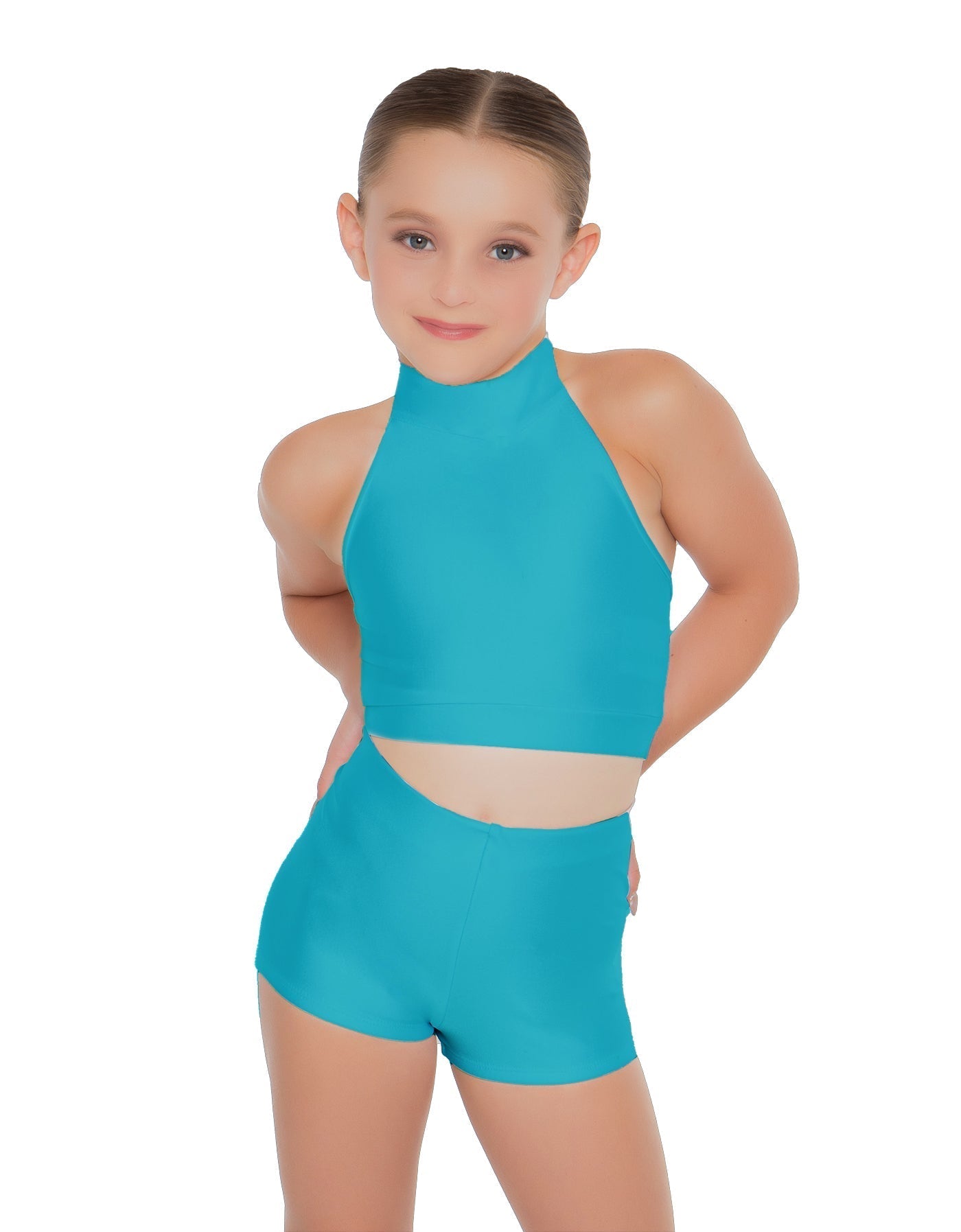 Solid Lycra Halter Crop Top