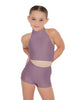 Solid Lycra Halter Crop Top