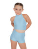Solid Lycra Halter Crop Top