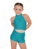 Solid Lycra Halter Crop Top