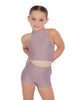 Solid Lycra Halter Crop Top