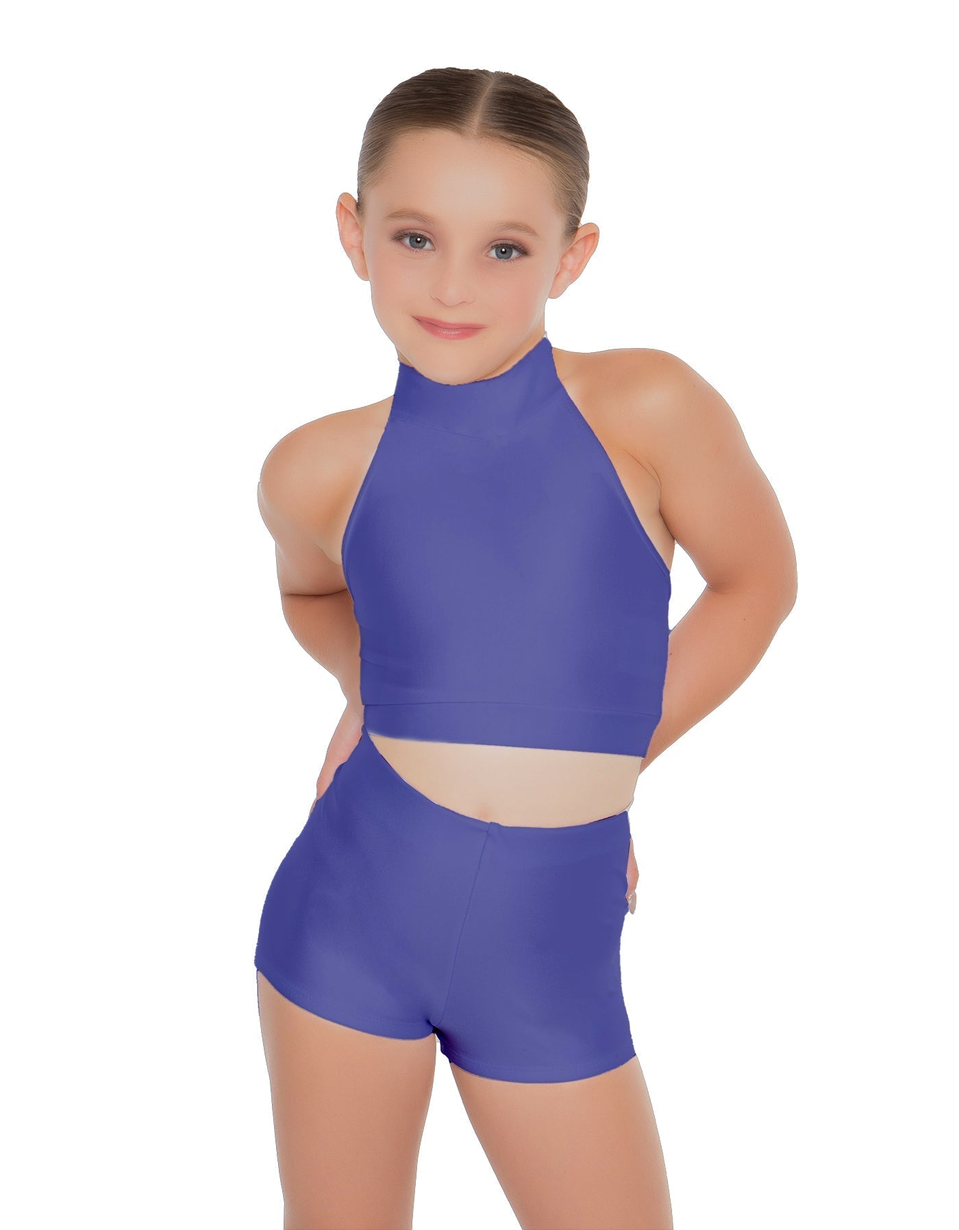 Solid Lycra Halter Crop Top